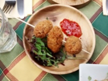 Beef and pork croquettes, chilli jam